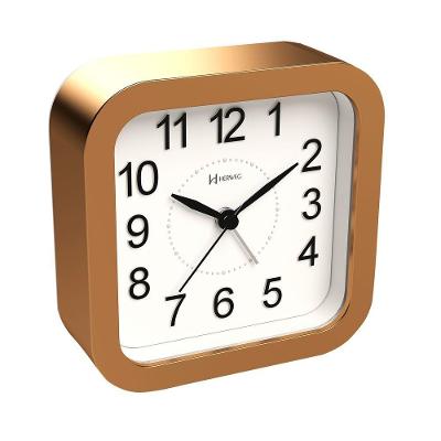 Relógio Despertador Herweg Quartz Sem Tic Tac Dourado Fosco 264318 Único