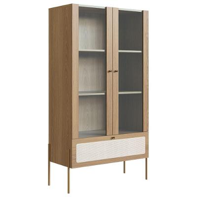 Cristaleira 2 Portas De Vidro Pé Metal Arlo A10 Hanover-dourado - Mpozenato