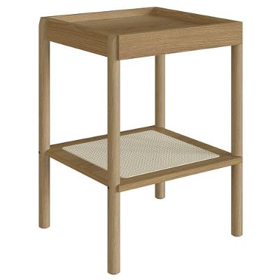 Mesa Lateral Com Prateleira Pés Madeira Arlo A10 Hanover - Mpozenato