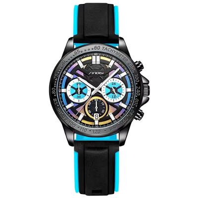Relógio De Quartzo Masculino Impermeável Esportivo Com Pulseira De Silicone Impermeavel Azul