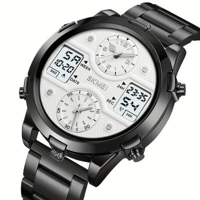Relógio De Pulso Masculino Fashion Skmei Com Pulseira De Aço Cinza