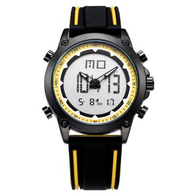 Relógio Esportivo Masculino Quartzo Digital Duplo Movimento á Prova D'água Amarelo