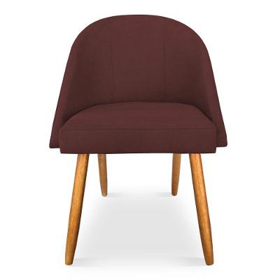 Kit 06 Cadeiras Jantar Bela Suede Marsala Pés Palito Castanho - Pallazio
