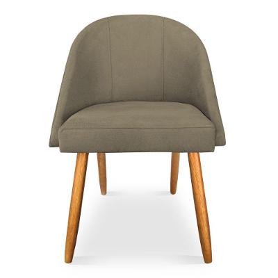 Kit 06 Cadeiras Jantar Bela Suede Marrom Rato Pés Palito Castanho - Pallazio