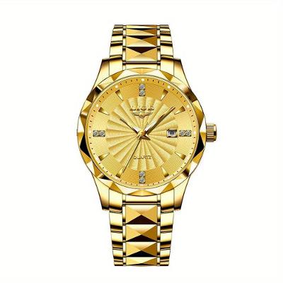 Relógio De Quartzo De Luxo Lige Para Homens & Mulheres - Pulseira De Aço Inoxidável Dourado