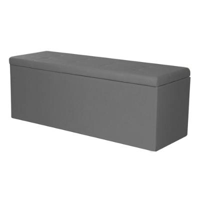 Calçadeira Recamier Baú Casal 1,40m Berlim Corano - Pallazio Cinza