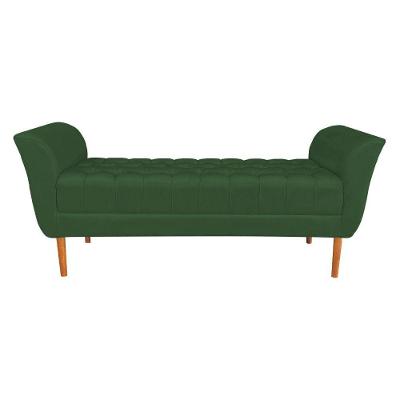 Calçadeira Recamier Casal 1,50m Londres Veludo - Pallazio Verde