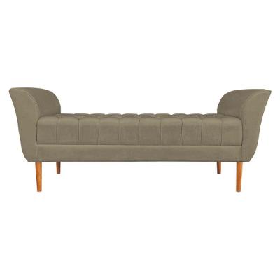Calçadeira Recamier Casal 1,50m Londres Veludo Cappuccino - Pallazio