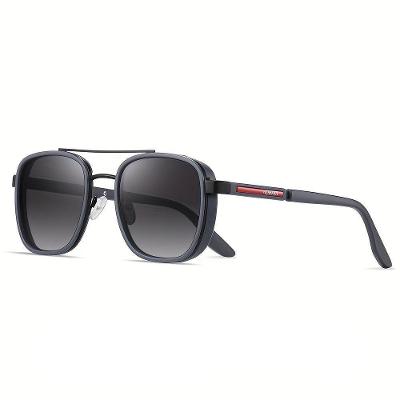 Óculos Polarizados Estilo Redondo Vintage Com Armação Completa De Metal Cinza