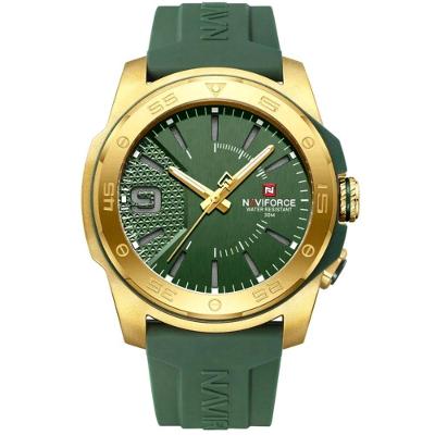 Relógio Quartzo Display Luminoso Esportivo A Prova água Pulseira De Silicone 5atm Verde Dourado