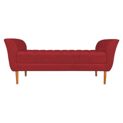 Calçadeira Recamier Casal 1,50m Londres Veludo - Pallazio Vermelho
