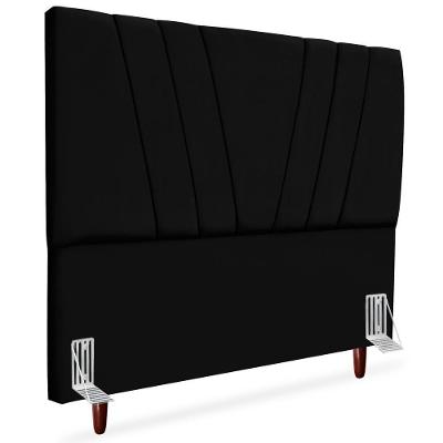 Cabeceira Casal 140cm Bell Suede Preto Rm Preto