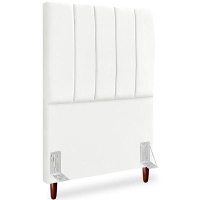 Cabeceira Solteiro 90cm Arlla Suede Branco Rm Branco
