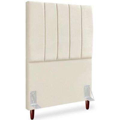Cabeceira Solteiro 90cm Arlla Suede Bege Rm Bege