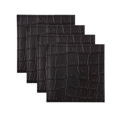 Porta Copos Alligator 4 Peças Em Couro 10x10cm Maxwell & Williams Preto