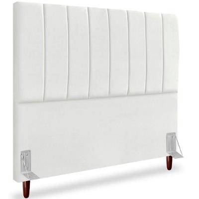 Cabeceira Queen 160cm Arlla Suede Branco Rm Branco