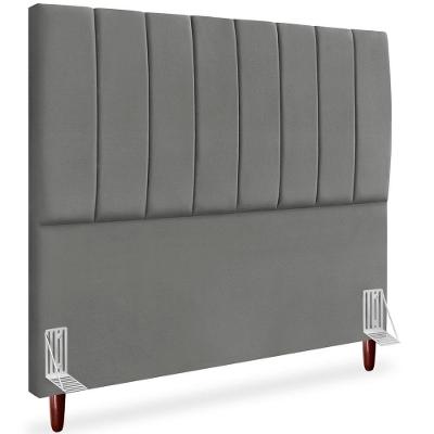 Cabeceira Queen 160cm Arlla Suede Cinza Rm Cinza