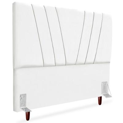 Cabeceira Casal 140cm Bell Suede Branco Rm Branco