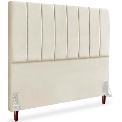 Cabeceira Queen 160cm Arlla Suede Bege Rm Bege