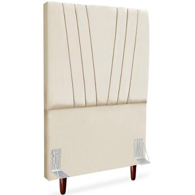 Cabeceira Solteiro 90cm Bell Suede Bege Rm Bege