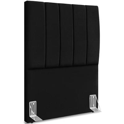 Cabeceira Solteiro 90cm Allia Suede Preto Rm Preto