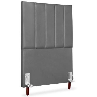 Cabeceira Solteiro 90cm Arlla Corano Cinza Rm Cinza