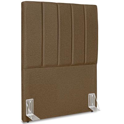 Cabeceira Solteiro 90cm Allia Linho Marrom Rm Marrom