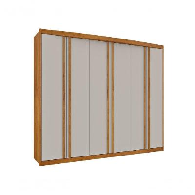 Guarda Roupa Casal Madrid 6 Portas Tcil Cinamomo/Off White