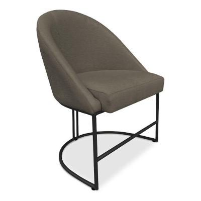 Cadeira Poltrona De Jantar Bela Suede Base Metálica Industrial Preto Pallazio Marrom Rato