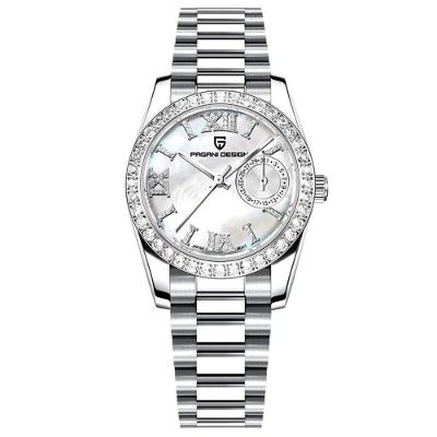 Relógio Feminino Mostrador Em Numero Romanos Com Strass Movimento De Quartzo Branco