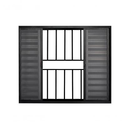 Veneziana 6 Folhas De Correr C/grade 1.00 X 1.00 Alumínio Preto Linha Modular - Hale
