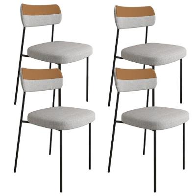 Kit 4 Cadeiras Estofadas Cinza Couríssimo Caramelo
