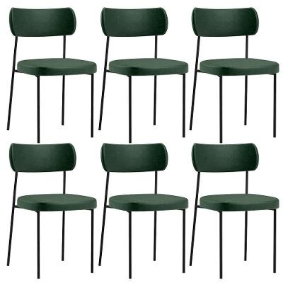 Kit 06 Cadeiras Estofada Para Couríssimo Verde Musgo