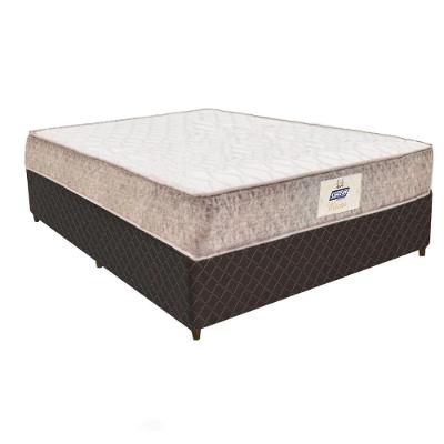 Base Box Cama Casal Com Colchão (138x59x188) Gazin Cr35222 Natural marrom