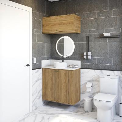 Conjunto Para Banheiro Com Basculante Kappesberg Celeste 2 Peças Nogueira 80cm
