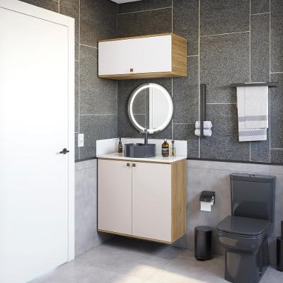 Conjunto Para Banheiro Com Basculante Kappesberg Celeste 2 Peças Nogueira/branco 80cm