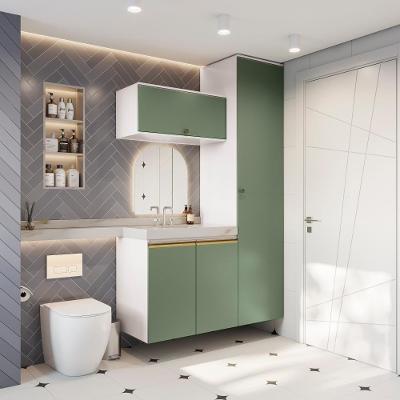 Conjunto Para Banheiro Kappesberg Celeste 3 Peças Branco/verde 130cm