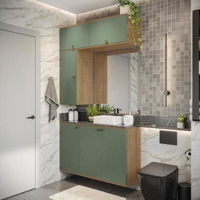 Conjunto Para Banheiro Kappesberg Celeste 4 Peças Nogueira/verde 120cm
