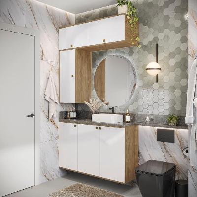 Conjunto Para Banheiro Kappesberg Celeste 4 Peças Nogueira/branco 120cm