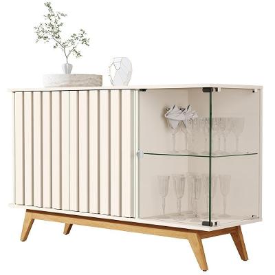 Aparador Para Sala Buffet Açai Com 3 Portas Perola Perola