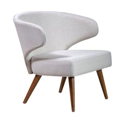 Poltrona Decorativa Com Pés De Madeira Multimóveis Cr7005 Off White Off White