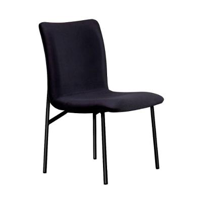 Cadeira De Jantar Estofada E Pés De Ferro Multimóveis Cr50096 Preto Preto