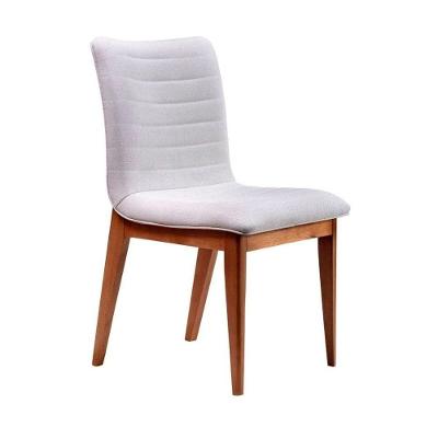 Cadeira De Jantar Estofada Com Pés Madeira Multimóveis Cr50091 Off White Off White
