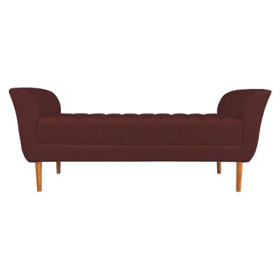 Calçadeira Recamier Casal 1,50m Londres Veludo - Pallazio Marsala