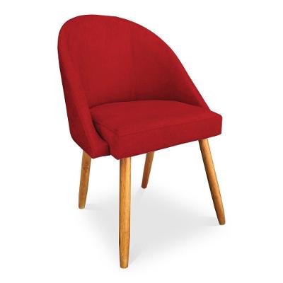 Kit 04 Cadeiras Jantar Bela Suede Pés Palito Castanho - Pallazio Vermelho