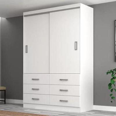 Guarda Roupa Casal Veneza Premium 2 Portas De Correr 6 Gavetas - Branco Branco