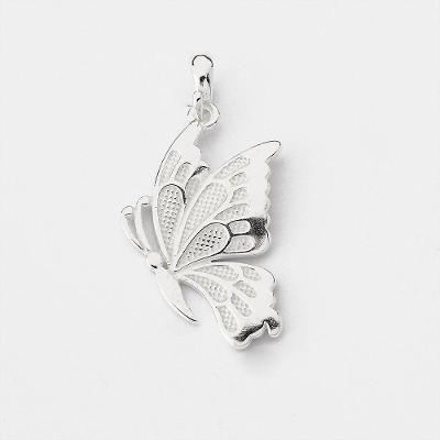 Pingente Borboleta Charmosa Em Prata 925 - Cristal