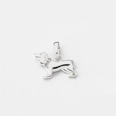 Pingente Cachorro Dachshund Dog Prata 925 - Cristal