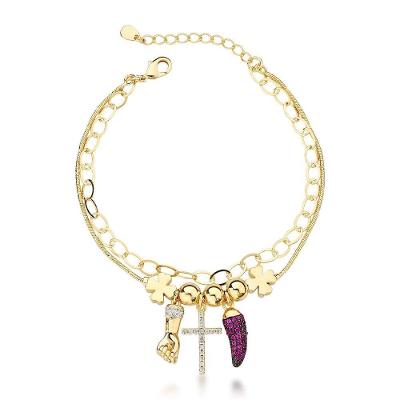 Pulseira Da Sorte E Proteção Em Banhada Em Ouro 18k