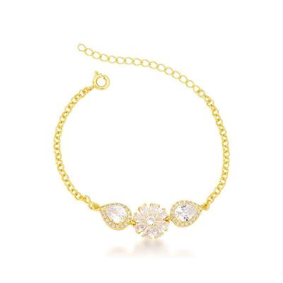 Pulseira Festa Com Flores Banahda A Ouro 18k